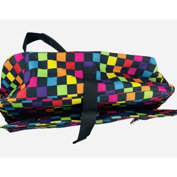 Yak Pak Rainbow Squares Messenger Bag Laptop Crossbody Colorful Checkerboard Y2K - Picture 5 of 13